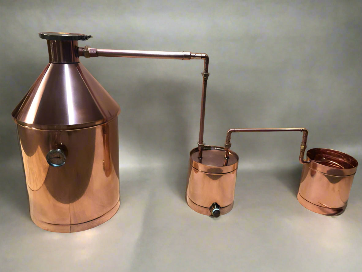 10 Gallon Copper Moonshine Still With Quick Clamp Cap and Thumper Infusion Port — copper still for sale