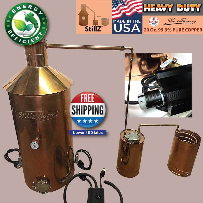 50 Gal Copper Electric Still 240 V, 2-5500W Elements Digital Controller — copper still for sale